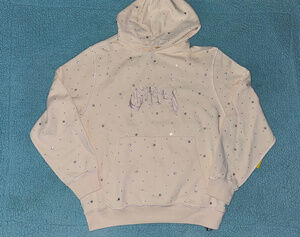 Gftd La Rhinestone Hoodie Bone Jazz Size Large